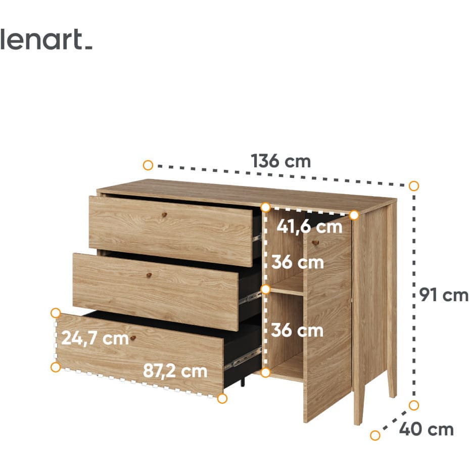 Komoda COZY CZ04 dub olejový - Obrázek 4