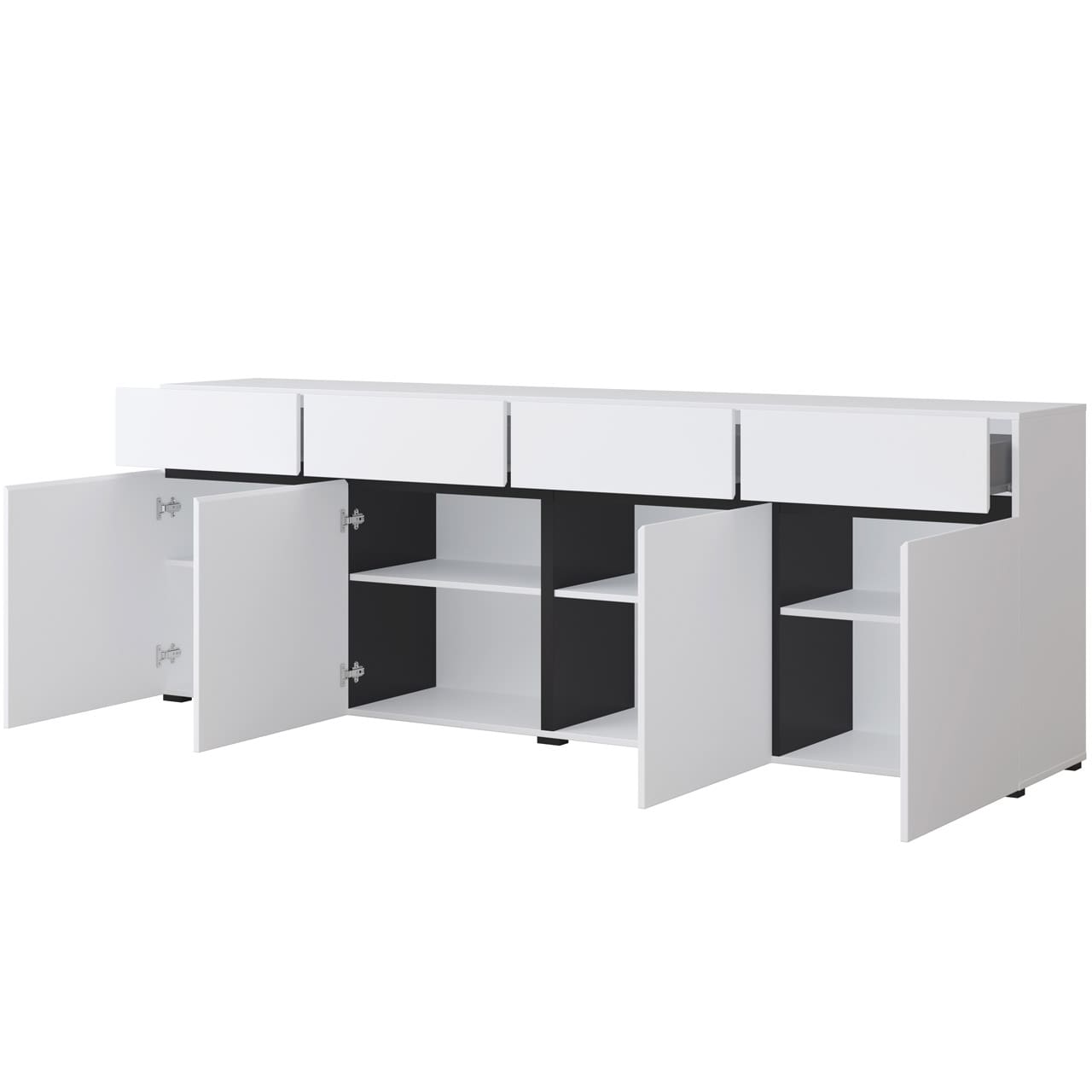 Komoda CROSI 25 bílá / černá - Obrázek 4