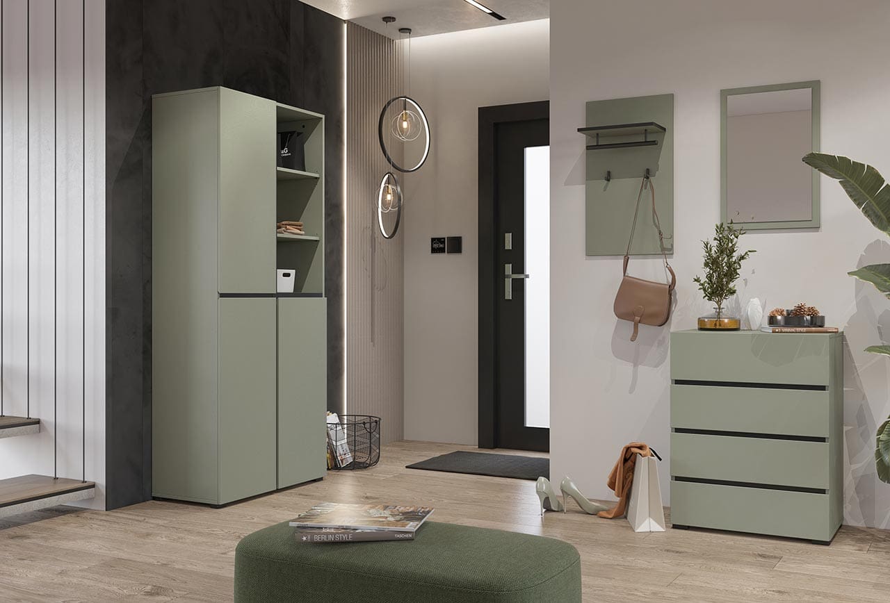 Komoda CROSI 27 zelená / černá - Obrázek 7