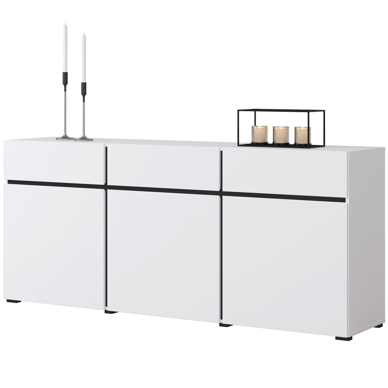 Komoda CROSI 43 bílá / černá - Obrázek 3