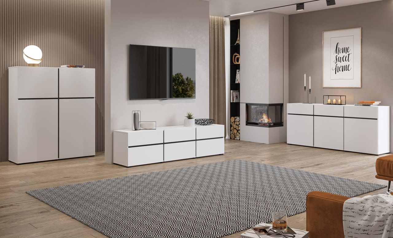 Komoda CROSI 43 bílá / černá - Obrázek 8