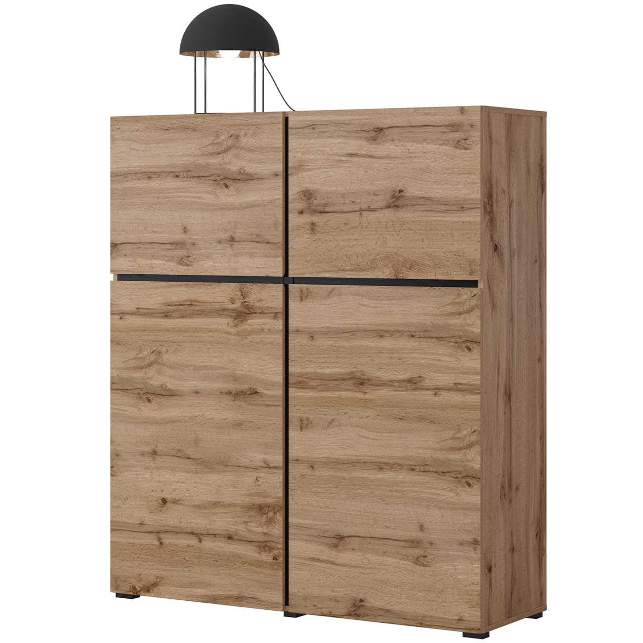 Komoda CROSI 76 dub wotan / černá - Obrázek 3