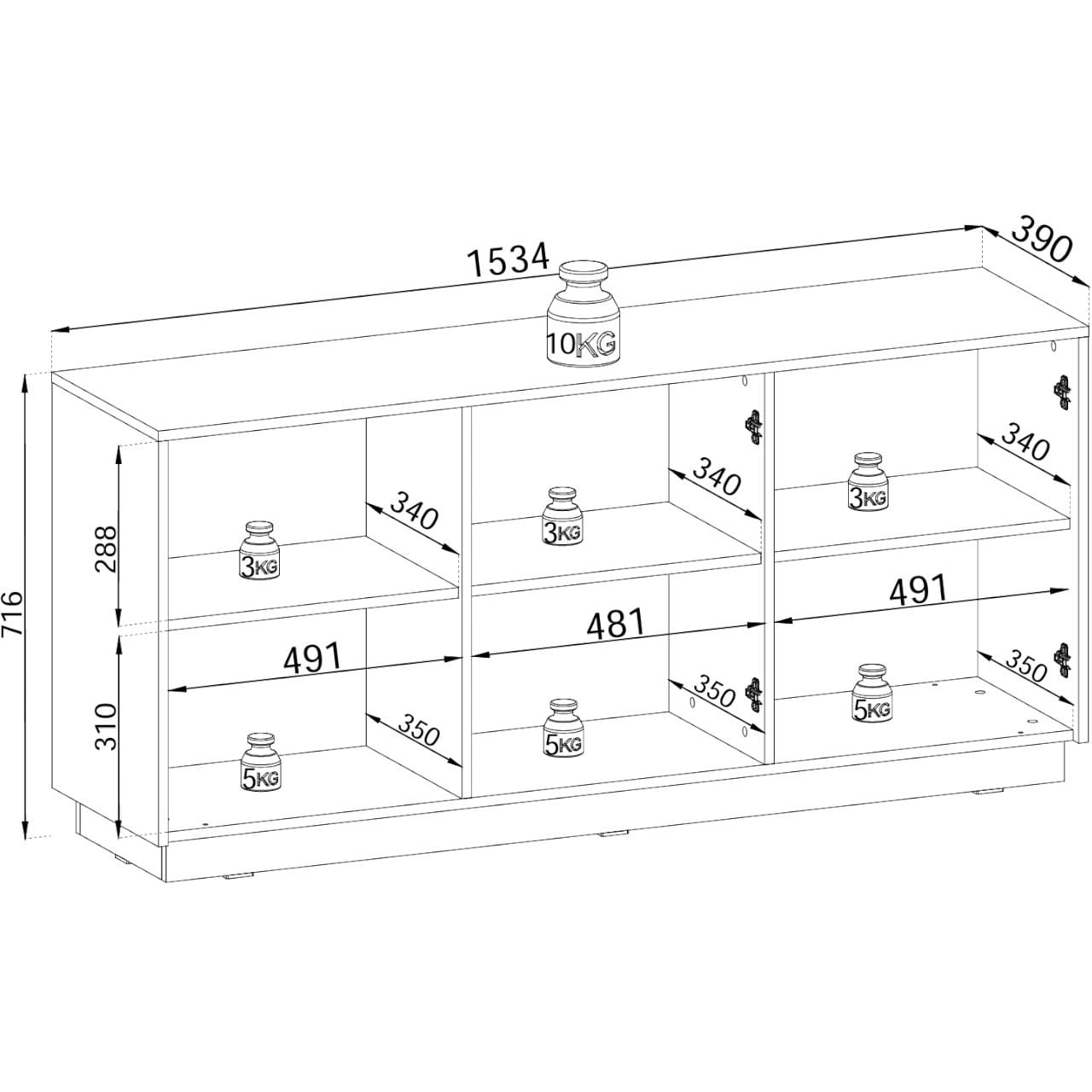 Komoda CROWN 02 bílá - Obrázek 4