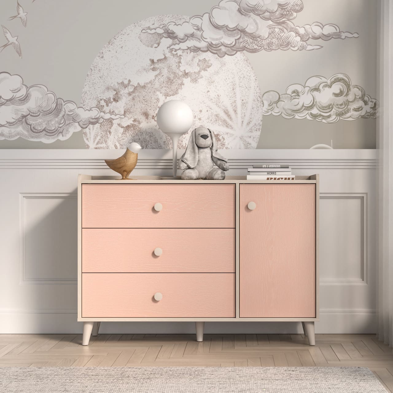 Komoda EVE 05 pouštní písek / millenial pink - Obrázek 5