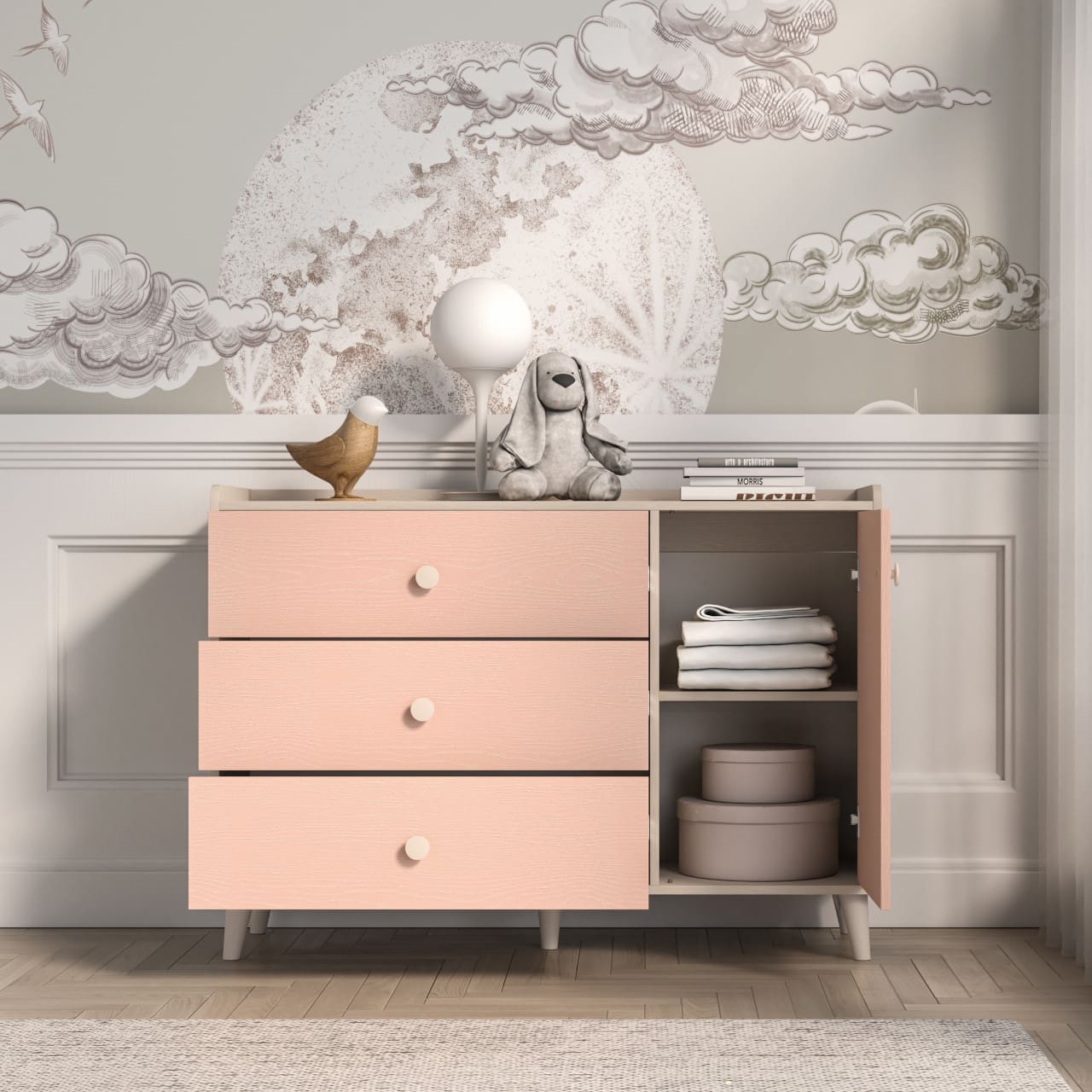 Komoda EVE 05 pouštní písek / millenial pink - Obrázek 6