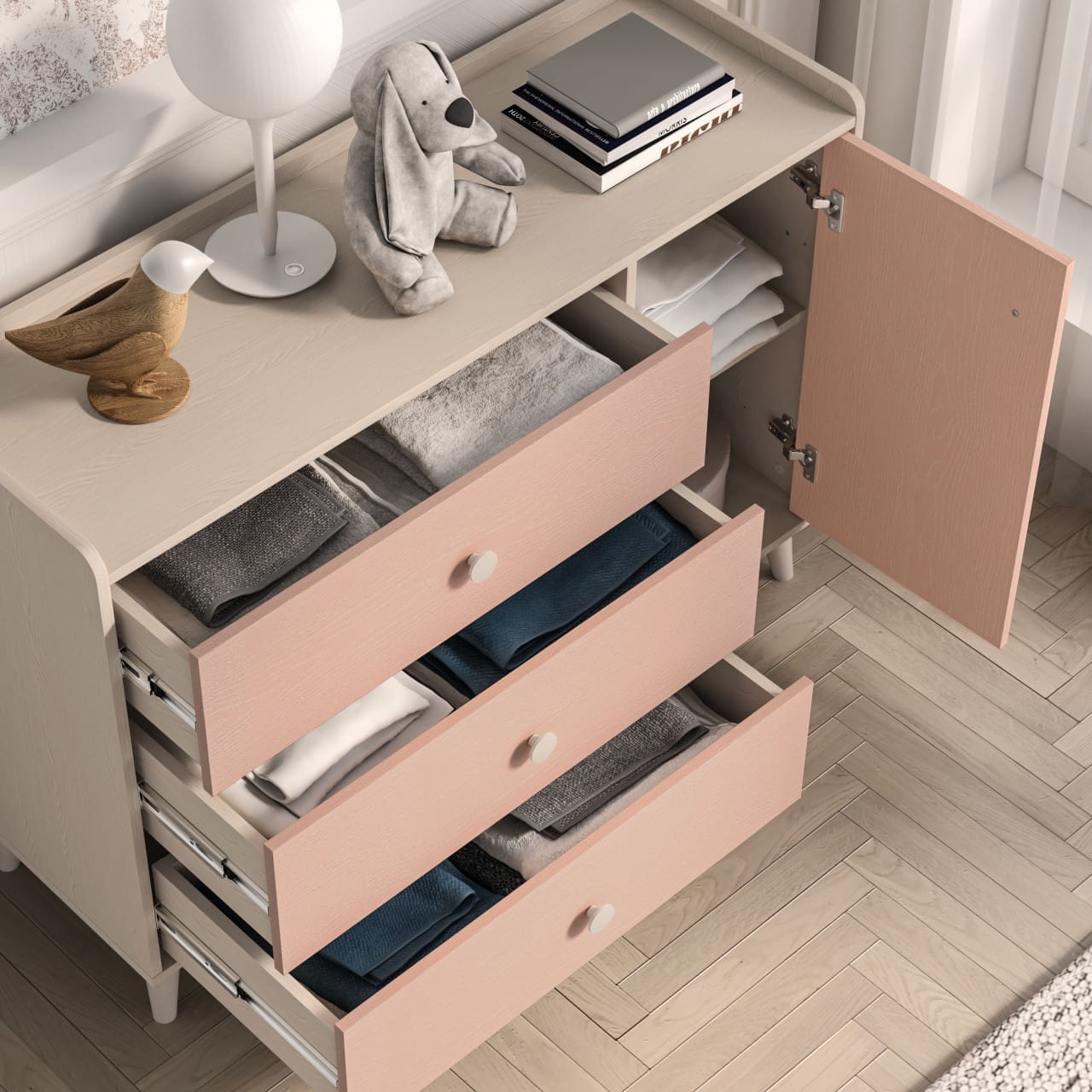 Komoda EVE 05 pouštní písek / millenial pink - Obrázek 8