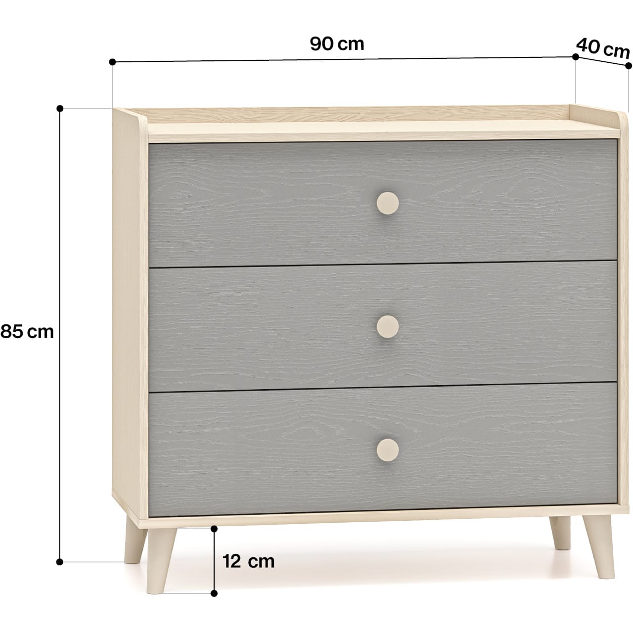 Komoda EVE 06 pouštní písek / šedá pallad - Obrázek 4