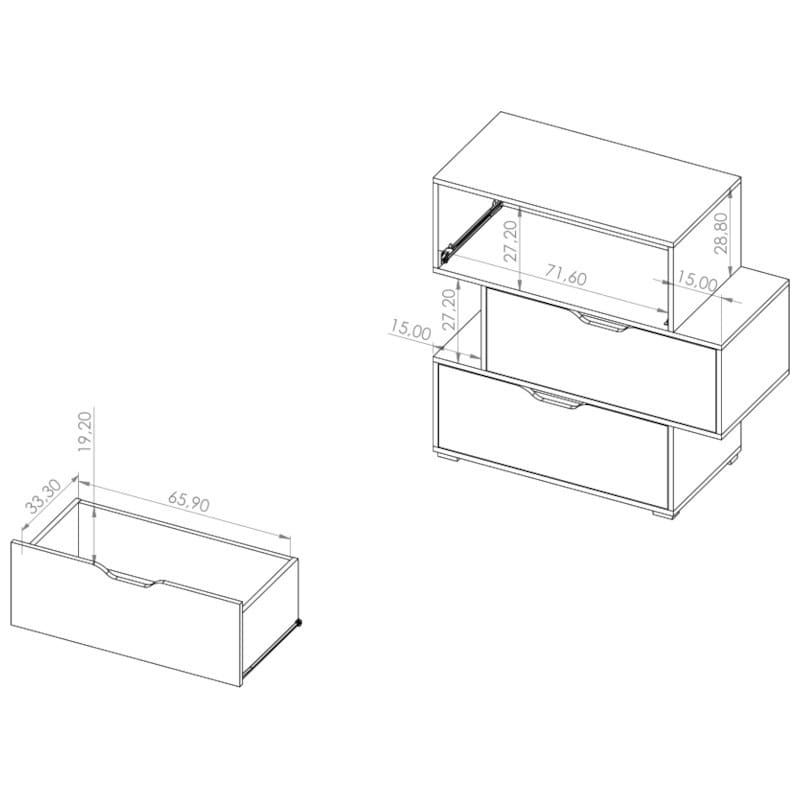 Komoda IWA 03 bílá / dąub zlatý - Obrázek 3