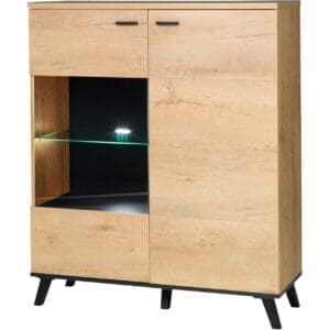 Komoda JOHNNY JH4 dub lefkas / černá