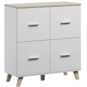 Komoda LOTAR 110 4D briliantově bílá / dub sonoma