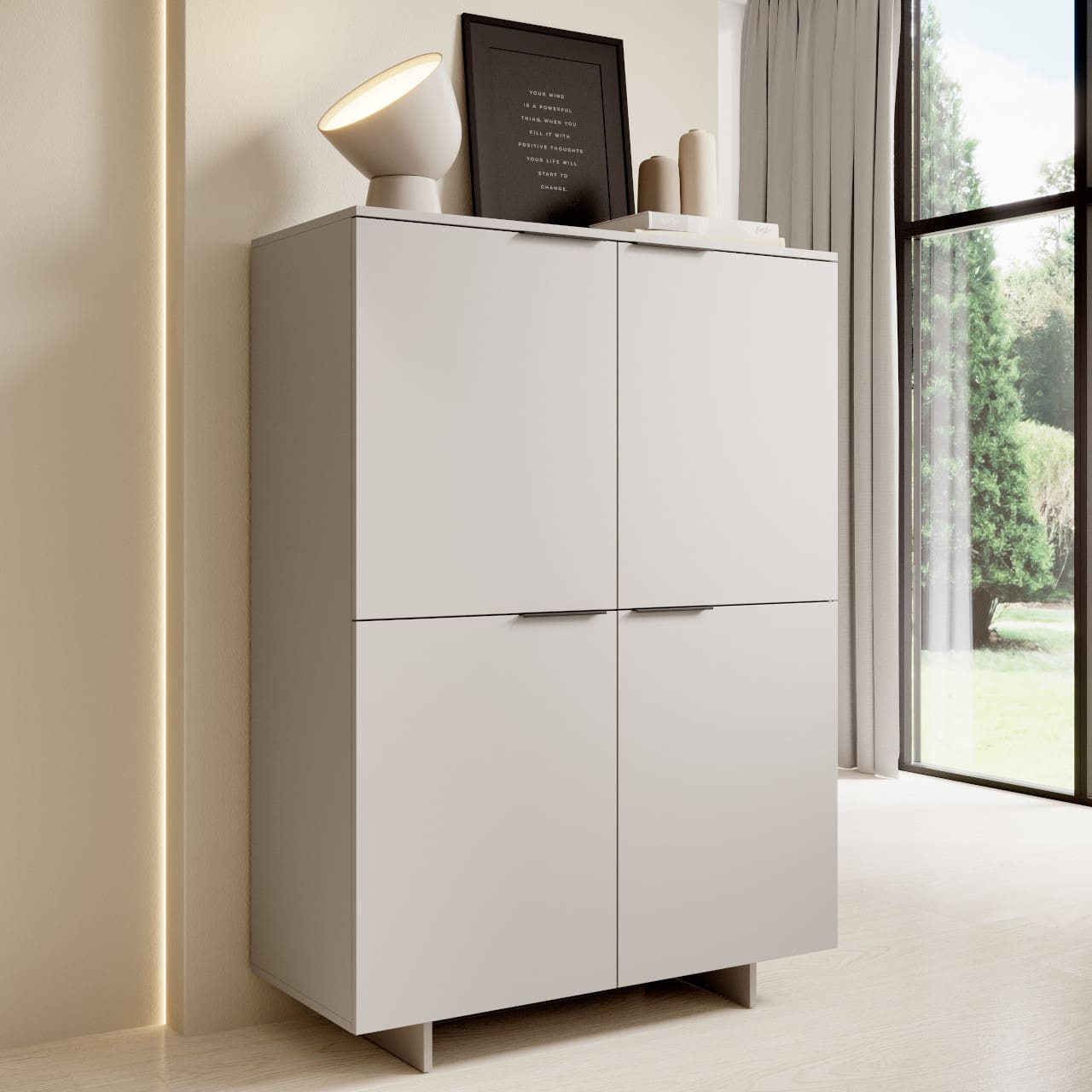 Komoda MALMO 4D pískově béžová - Obrázek 4