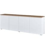 Komoda MUDO 25 bílá / dub mauvella