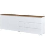 Komoda MUDO 28 bílá / dub mauvella