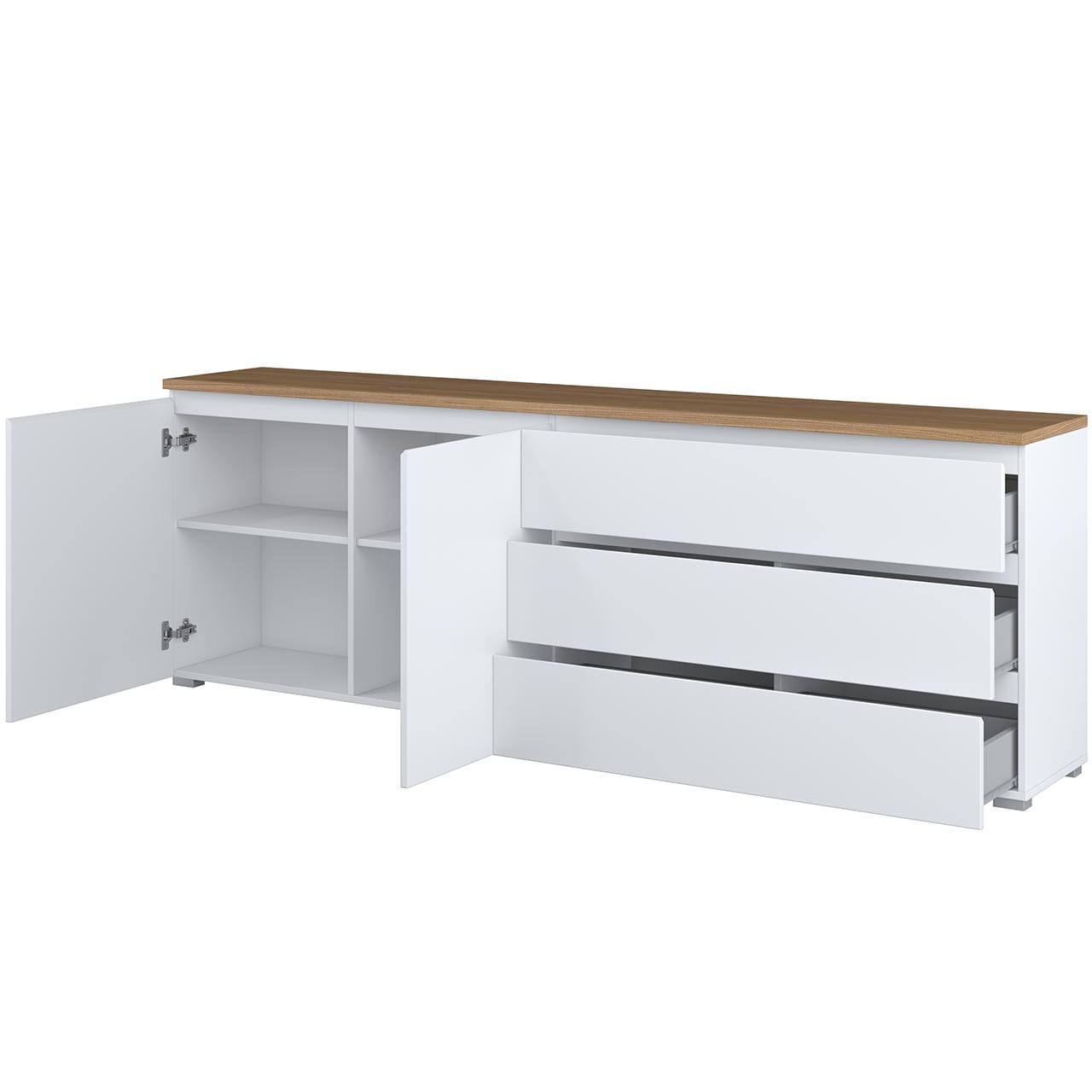 Komoda MUDO 28 bílá / dub mauvella - Obrázek 3