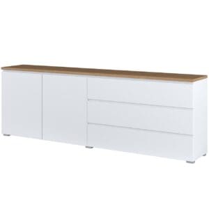 Komoda MUDO 28 bílá / dub mauvella