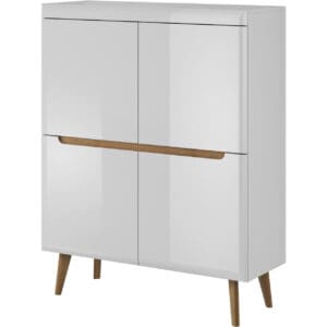 Komoda NARDI 06 bílý lesk / dub riviera