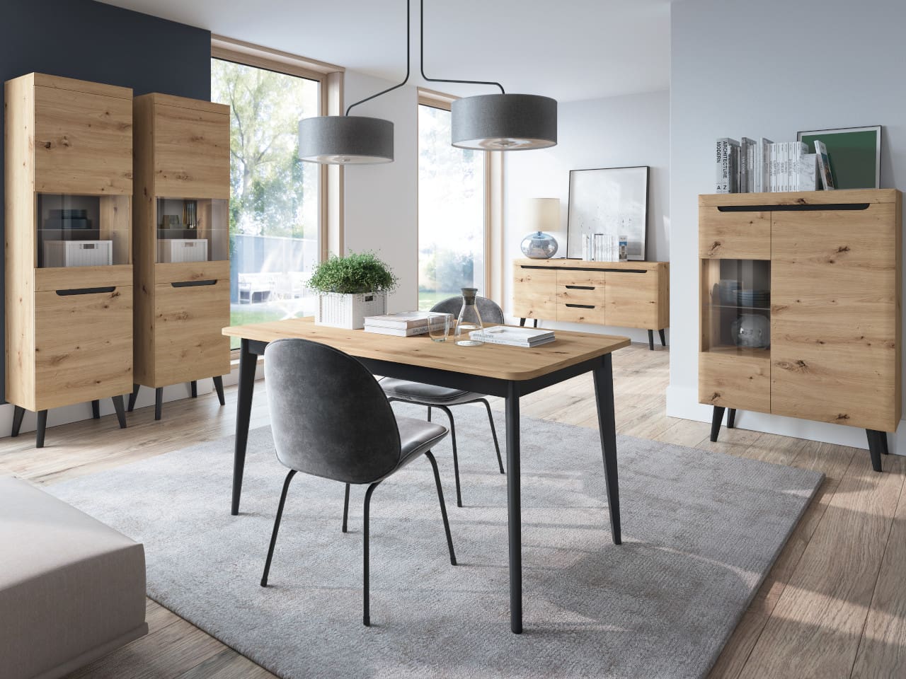 Skříň NARDI 09 dub artisan / černá - Obrázek 4