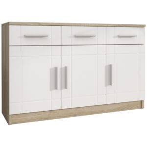 Komoda PARI 3D dub sonoma / bílá