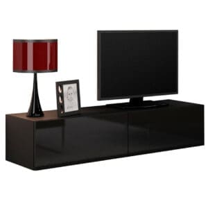 Komoda RTV 140 GOVI VG4D černá / černý lesk