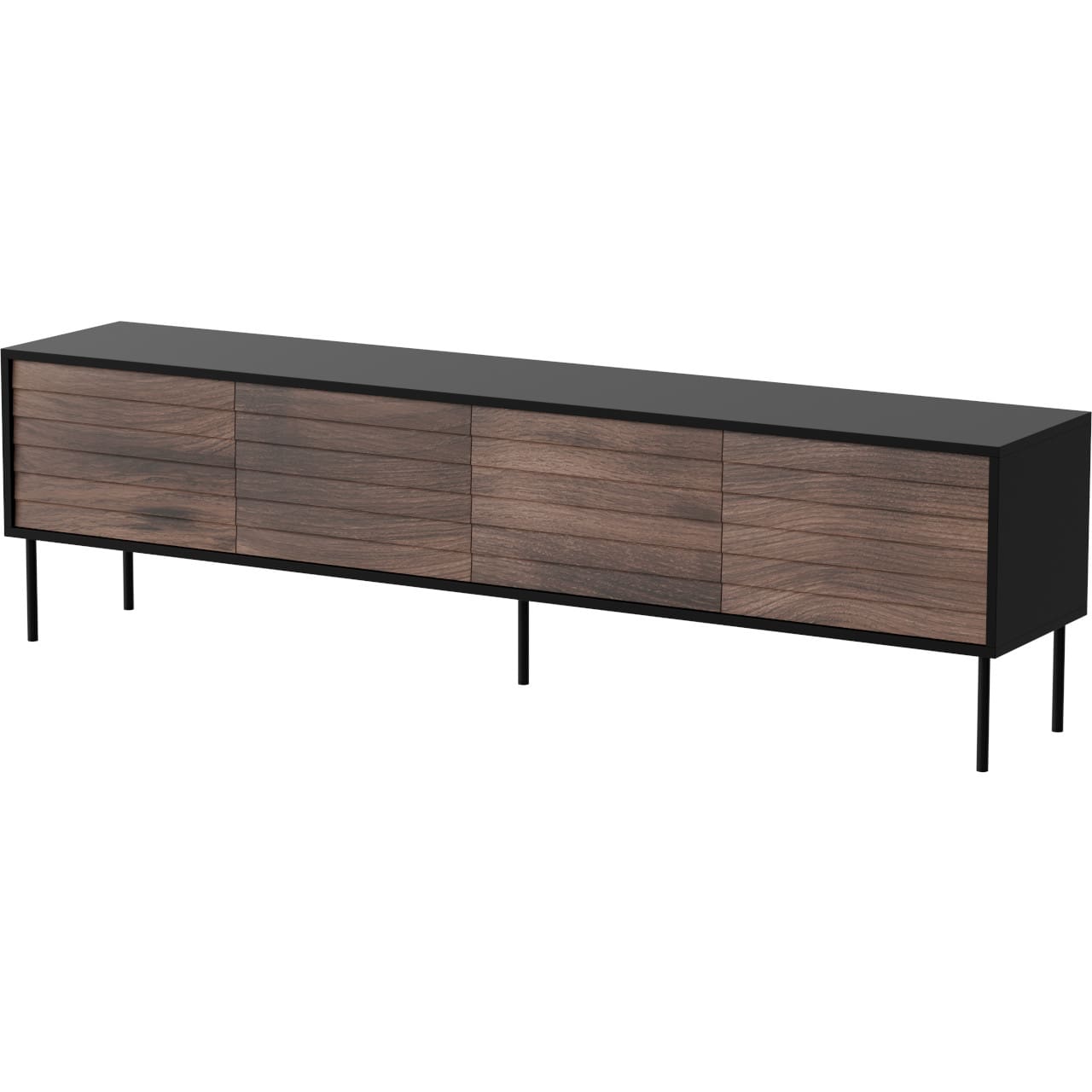 Komoda RTV AKAGI 200 4D černá / ořech