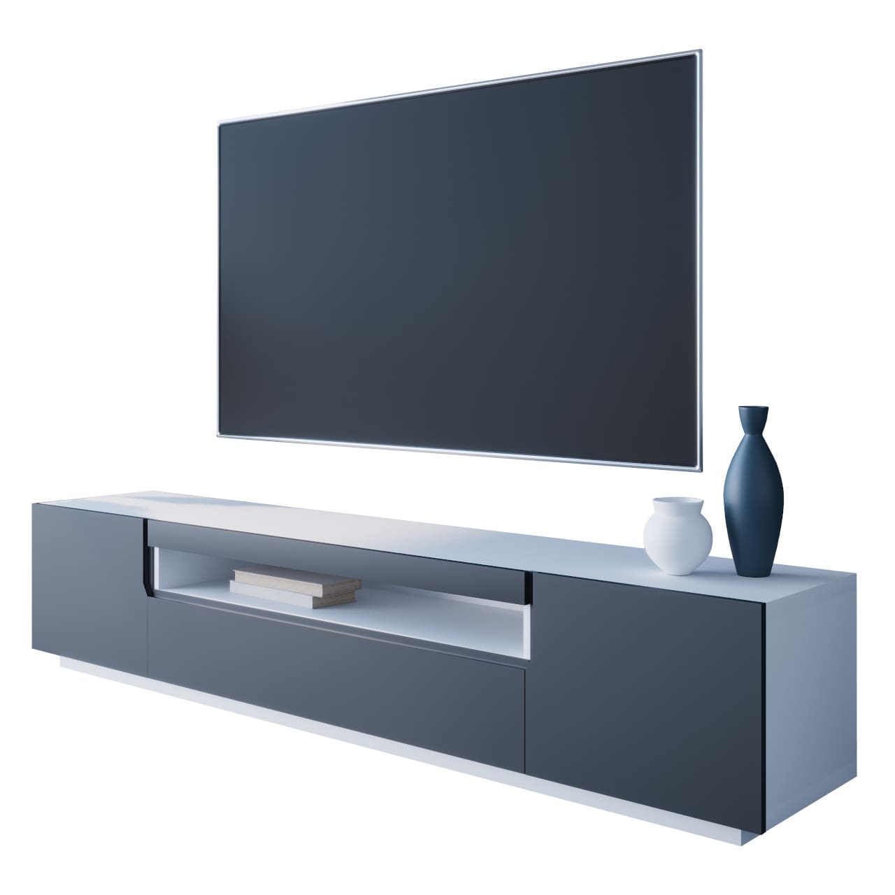 Komoda RTV DONE 200 bílá / černá