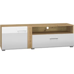 Komoda RTV FLORES FS07 dub castello / bílý lesk