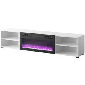 Komoda RTV LOOP 180 EF bílá / krb černý