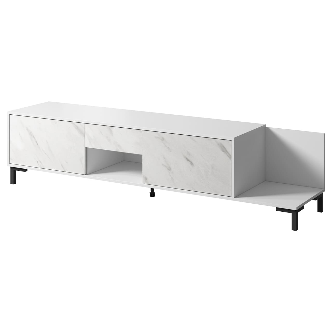 Komoda RTV MARMI bílá / mramor bílý
