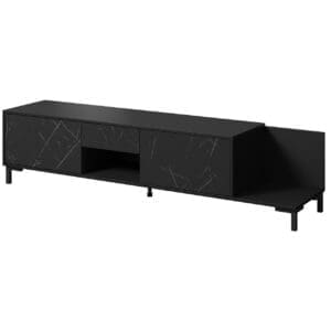 Komoda RTV MARMI černá / mramor černý