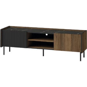 Komoda RTV PRESTI 07 ořech warmia / san sebastian / černá