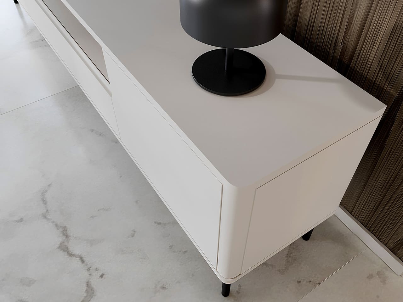 Komoda RTV RADIUS 180NC bílá - Obrázek 7