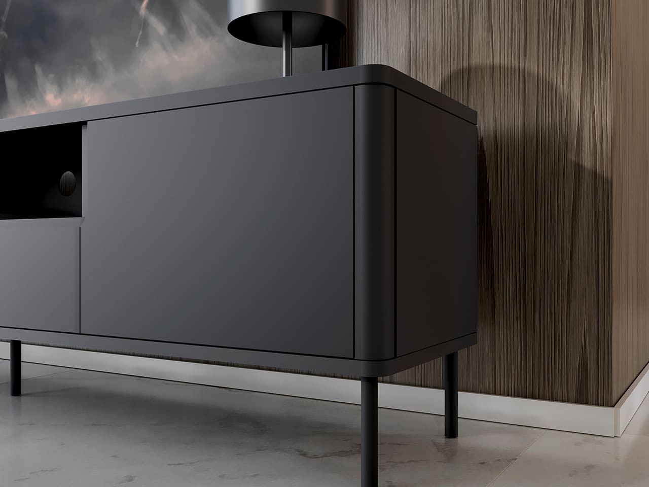 Komoda RTV RADIUS 180NC černý - Obrázek 6