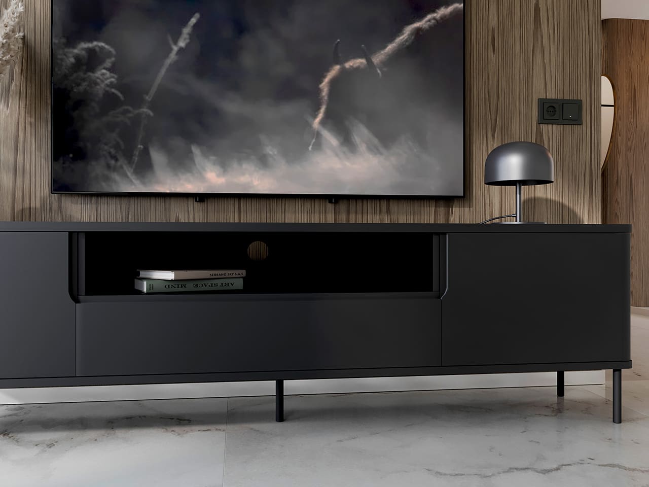 Komoda RTV RADIUS 180NC černý - Obrázek 7