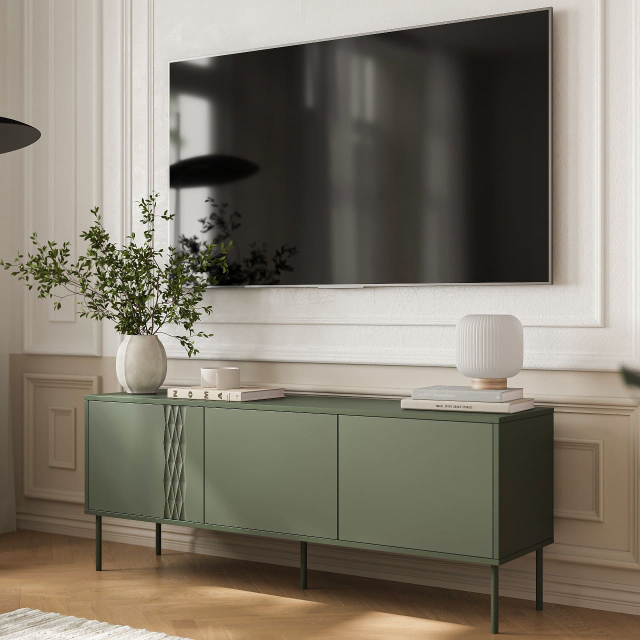 Komoda RTV TIFFANY 150 zelená mat - Obrázek 4