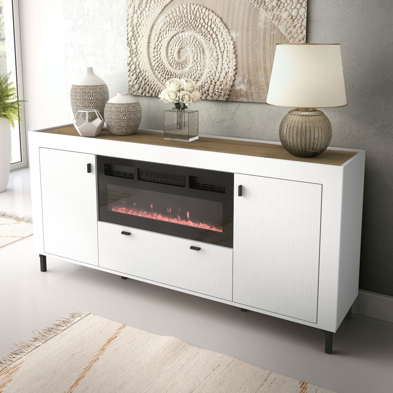Komoda s krbem MOSSO 07K bílá - Obrázek 3