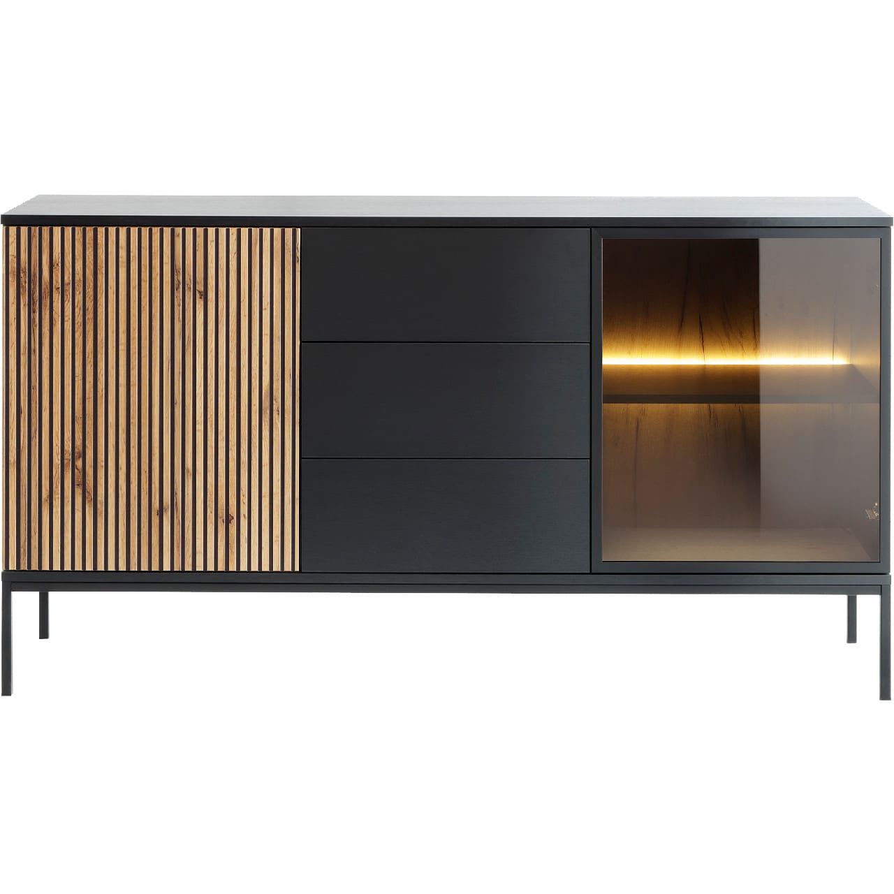 Komoda SANTO 05 černá / dub wotan - Obrázek 2