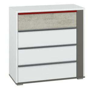 Komoda TRAFFIC 08 Bílá + Antracit VÝPRODEJ