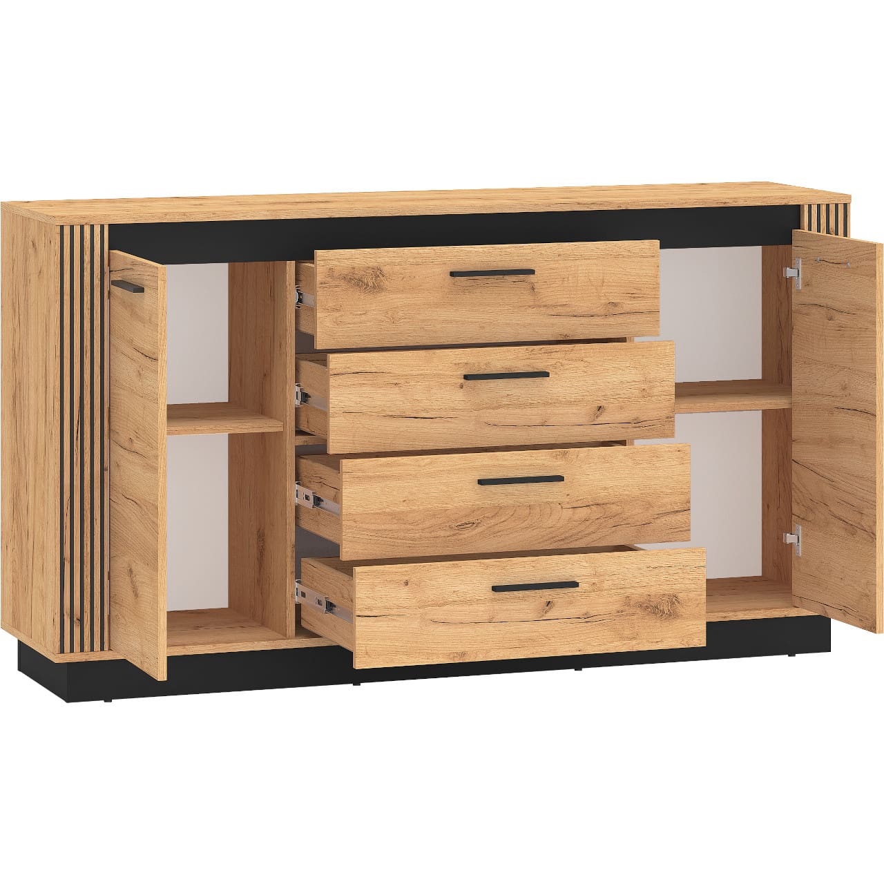 Komoda URSA 06 dub craft zlatý + černá - Obrázek 3
