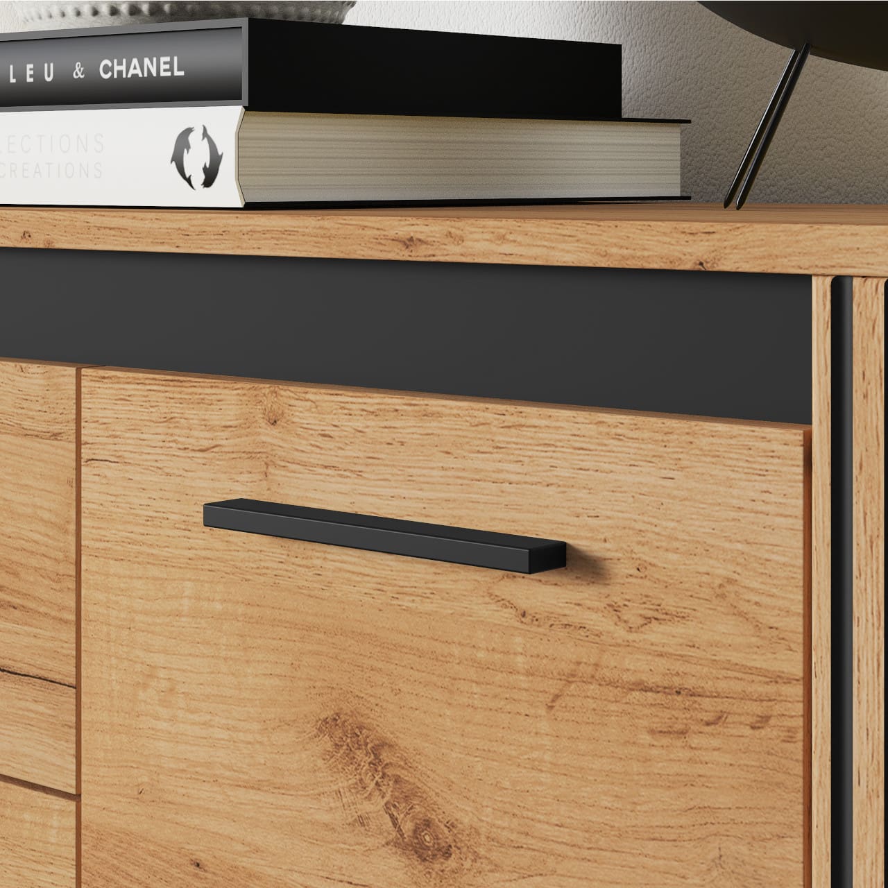 Komoda URSA 06 dub craft zlatý + černá - Obrázek 9