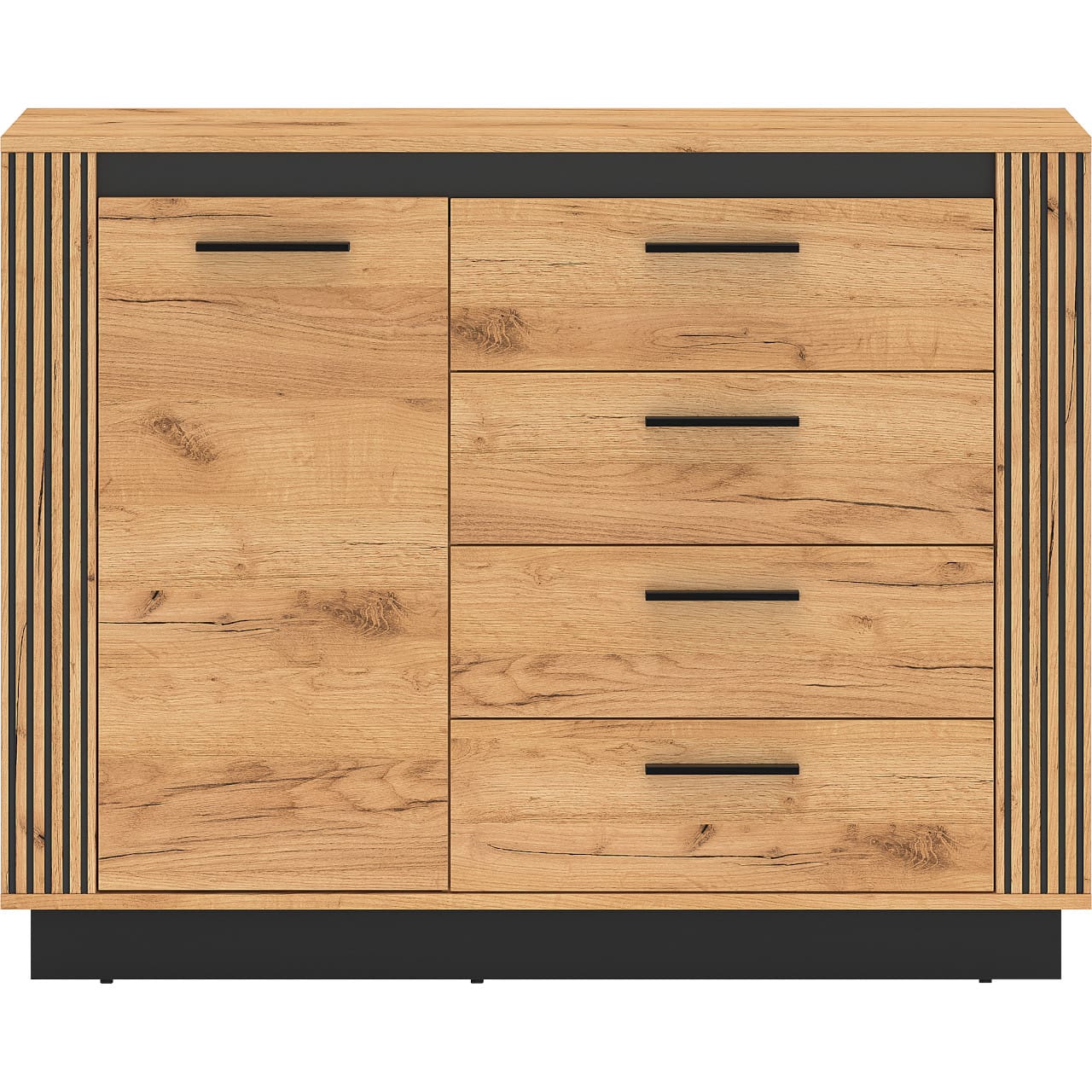 Komoda URSA 07 dub craft zlatý + černá - Obrázek 2