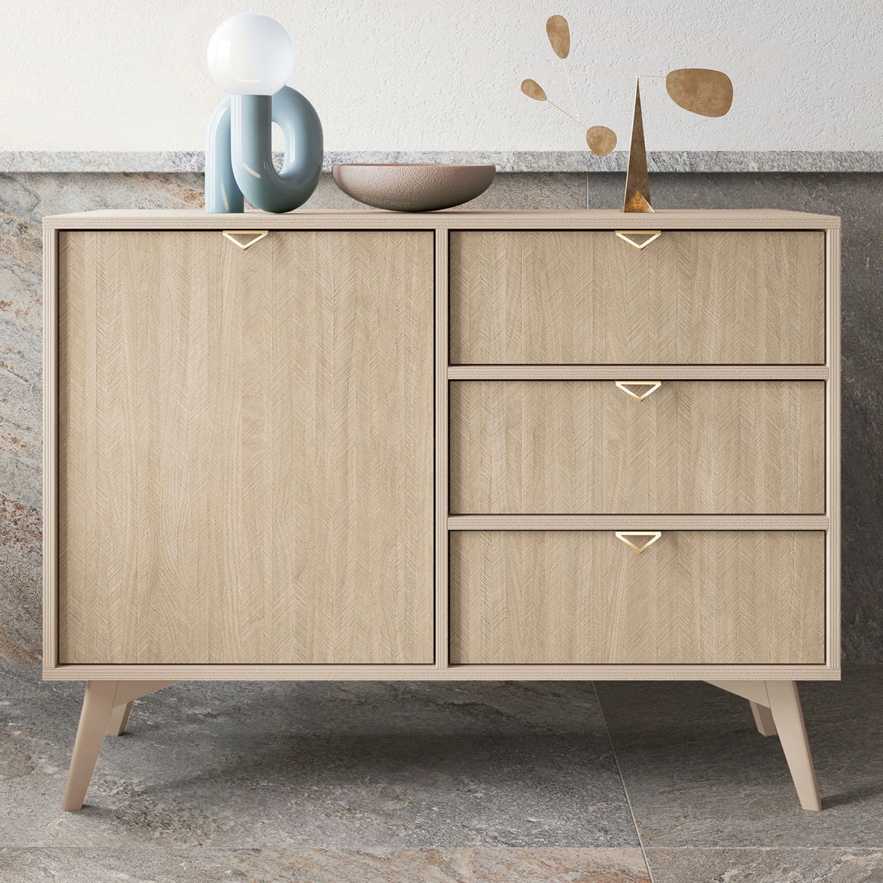 Komoda WALD 03 pískově béžová / scandi - Obrázek 6