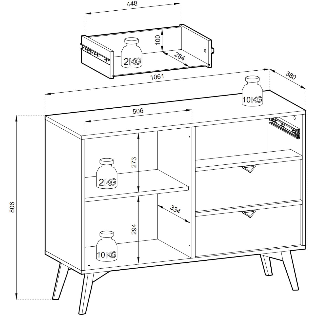 Komoda WALD 03 pískově béžová / scandi - Obrázek 7