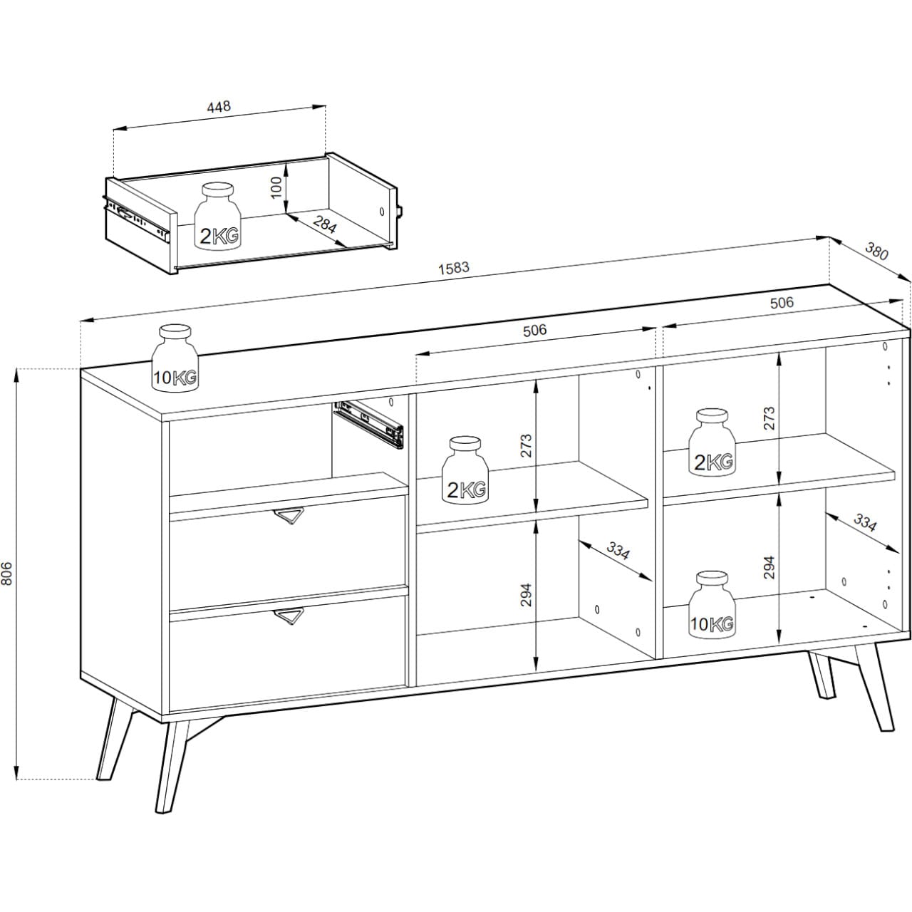 Komoda WALD 04 pískově béžová / scandi - Obrázek 10
