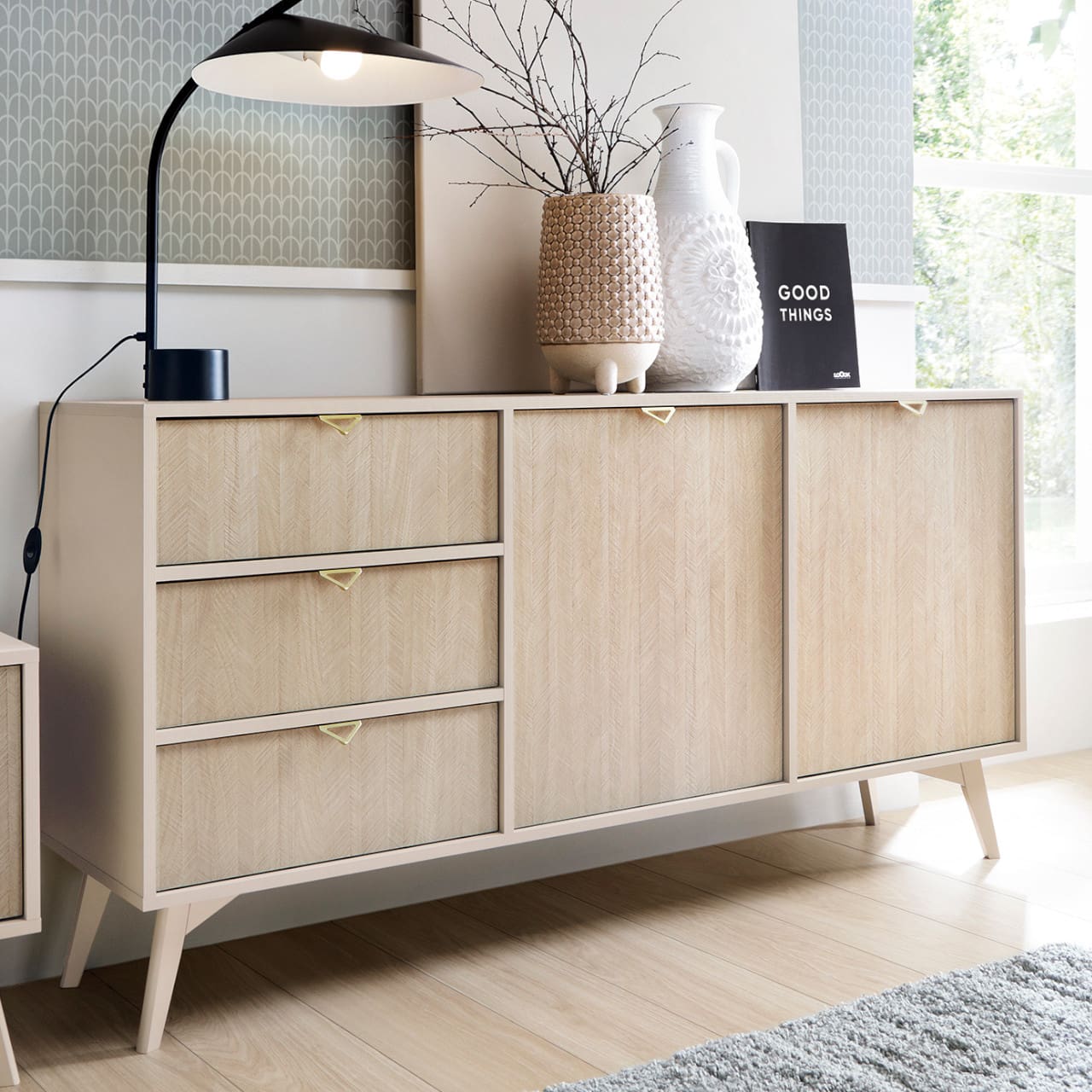 Komoda WALD 04 pískově béžová / scandi - Obrázek 6