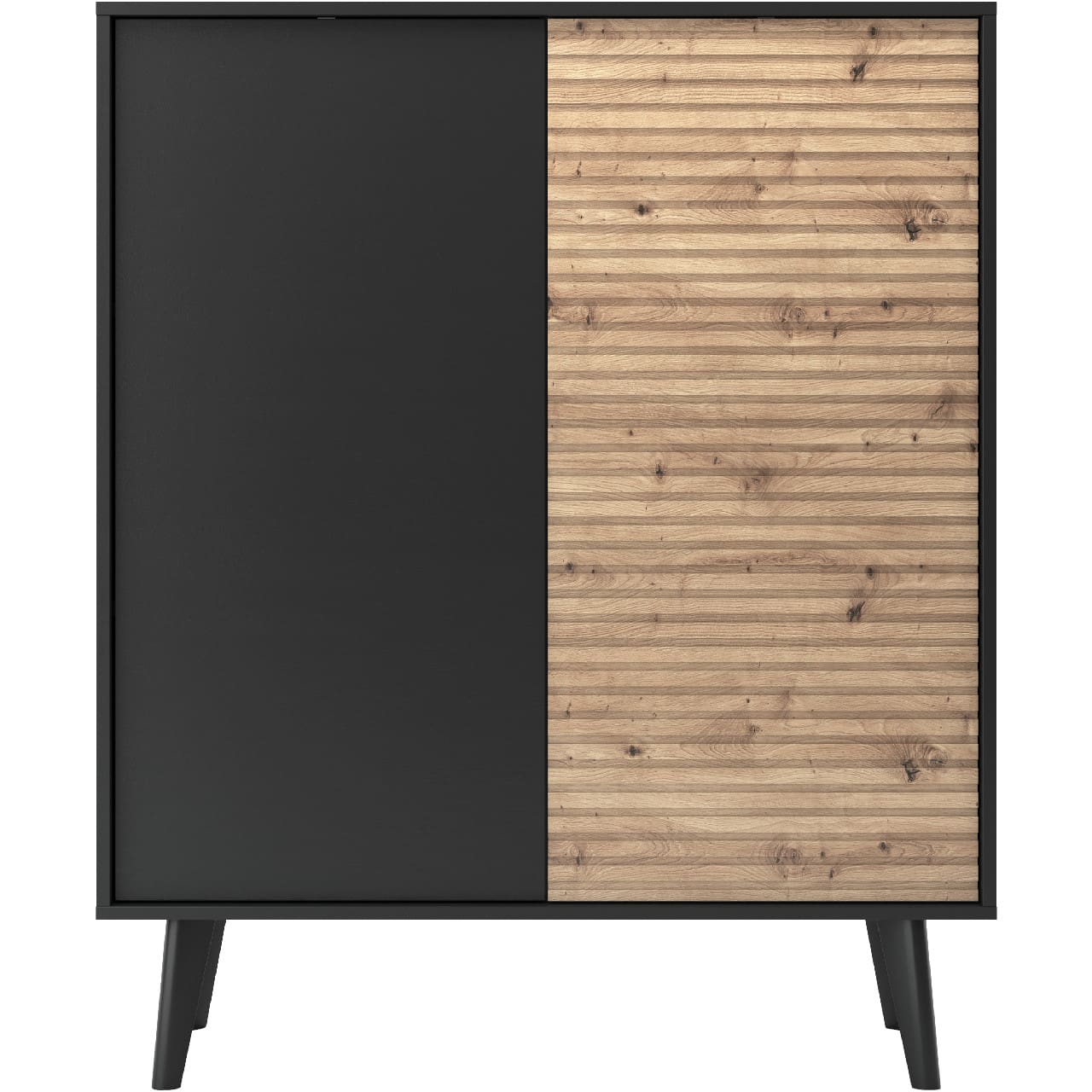 Komoda WOLLOW 03 černá / dub artisan - Obrázek 2