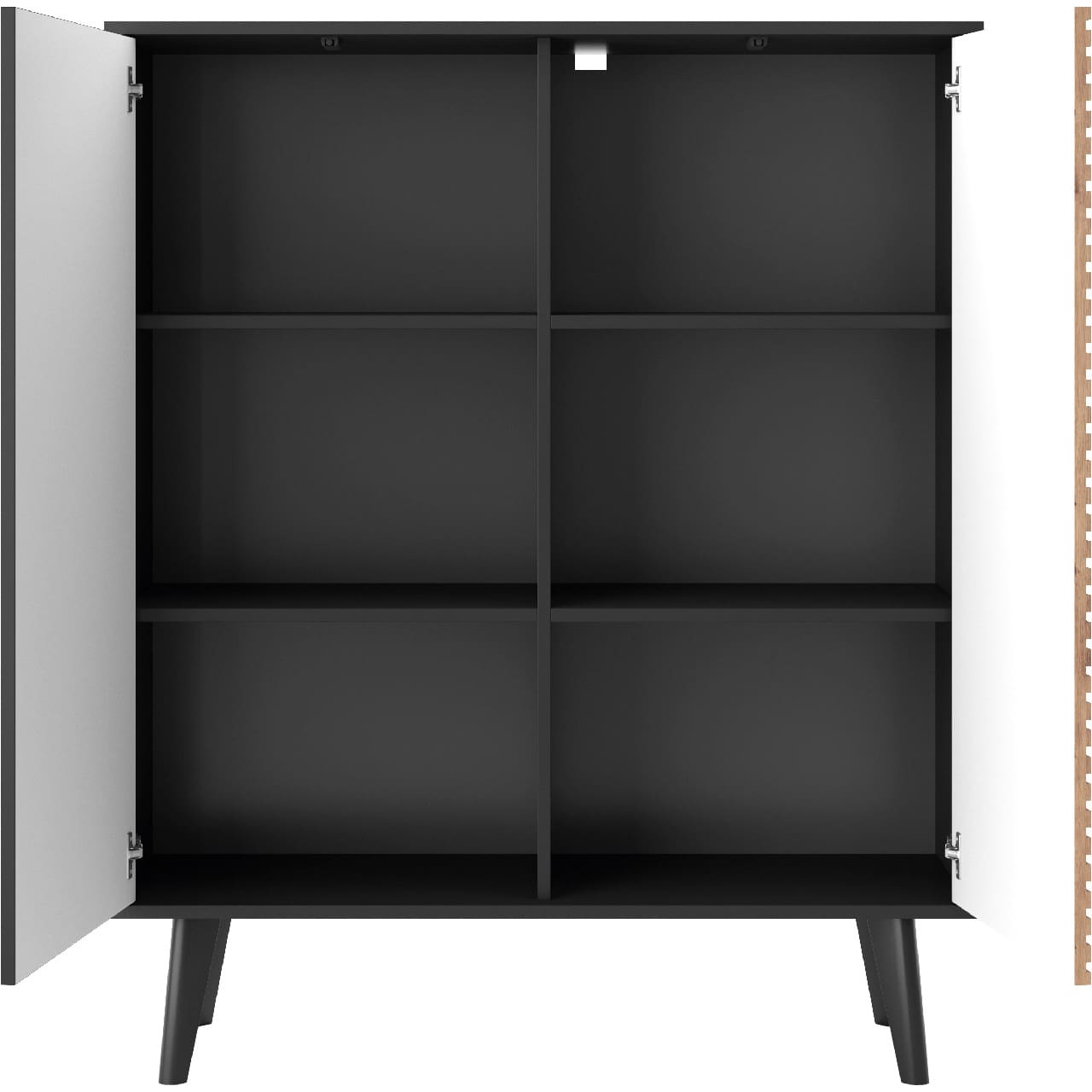 Komoda WOLLOW 03 černá / dub artisan - Obrázek 3