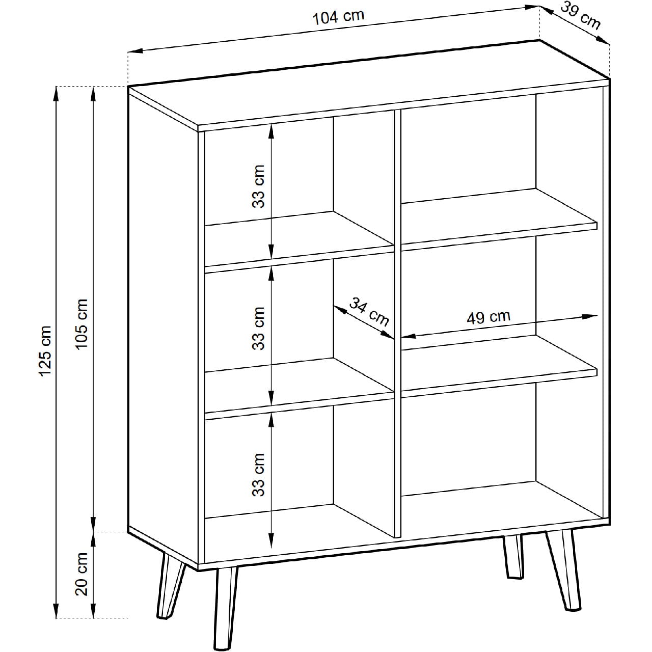 Komoda WOLLOW 03 černá / dub artisan - Obrázek 4