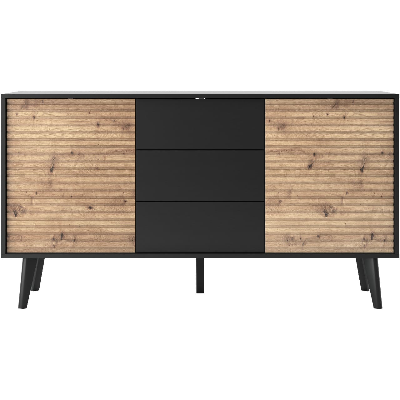 Komoda WOLLOW 05 černá / dub artisan - Obrázek 2