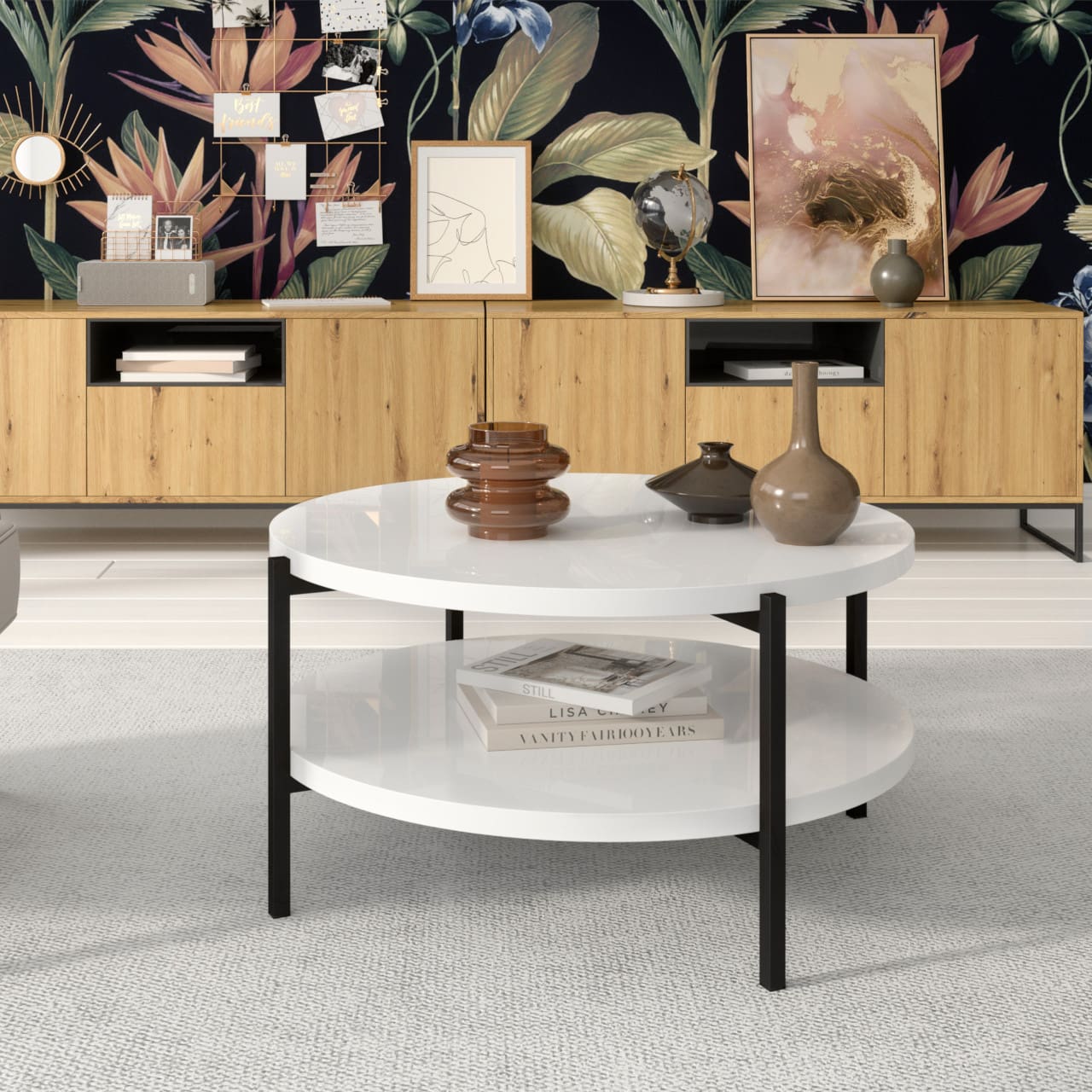 Konferenční stolek EPSILON B bílý lesk - Obrázek 2