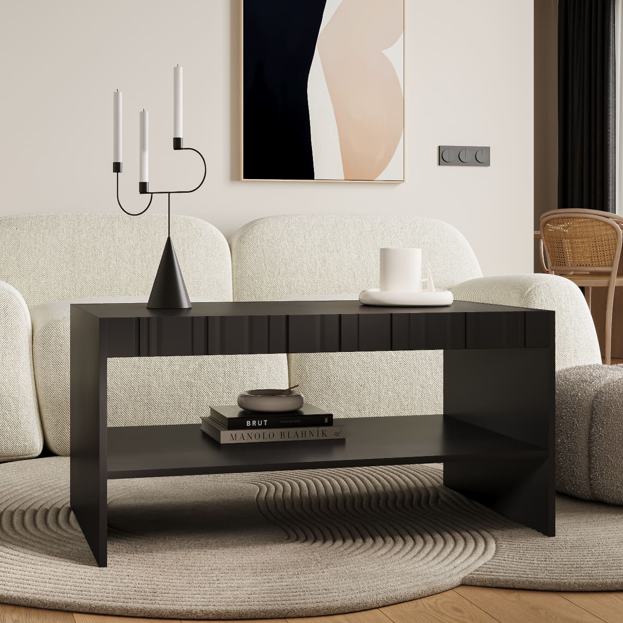 Konferenční stolek ISOLA černý mat - Obrázek 3